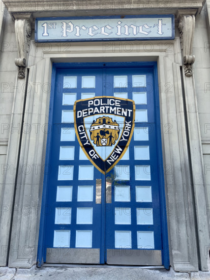 1st Precinct Police Station, building entrance, Tribeca, New York City