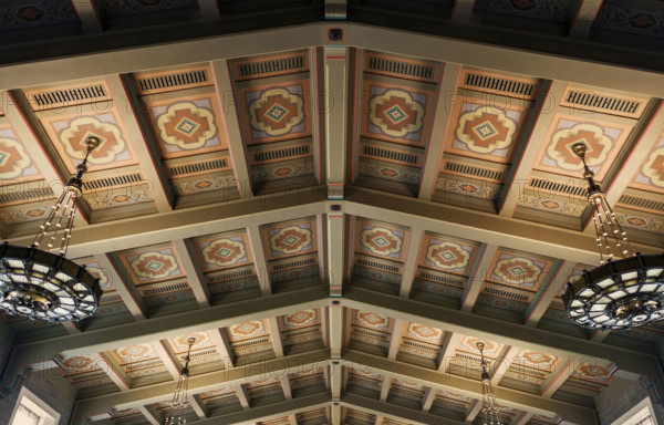 Restored ceiling, Grand Waiting Room, Union Station, Los Angeles