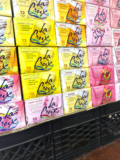 Sparkling Water Display at Grocery Store