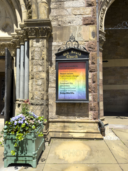 Welcome sign, Old South Church, Boston