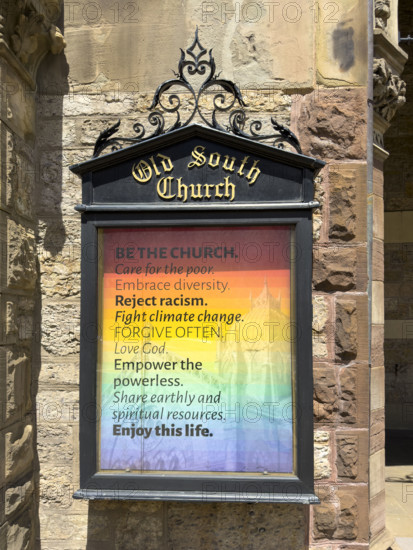 Welcome sign, Old South Church, Boston