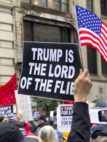 Demonstrators participating in "No Kings" Protest March, Fifth Avenue, New York City, June 14, 2025