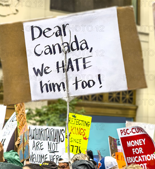 Demonstrators participating in "No Kings" Protest March, Fifth Avenue, New York City, June 14, 2025