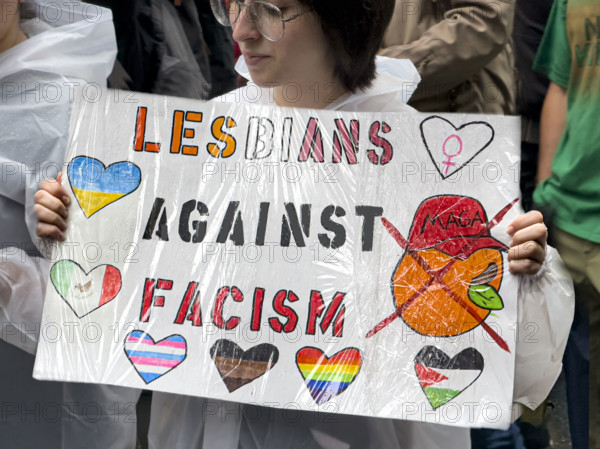 Demonstrators participating in "No Kings" Protest March, Fifth Avenue, New York City, June 14, 2025