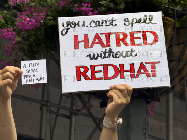 Demonstrators participating in "No Kings" Protest March, Fifth Avenue, New York City, June 14, 2025