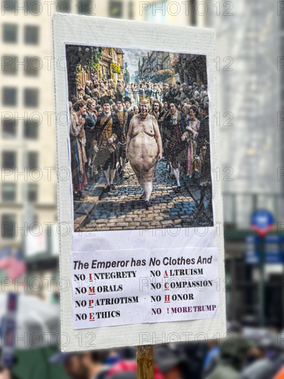 Demonstrators participating in "No Kings" Protest March, Fifth Avenue, New York City, June 14, 2025