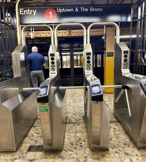 Subway turnstiles, Franklin Street Station, Tribeca, Manhattan, New York City