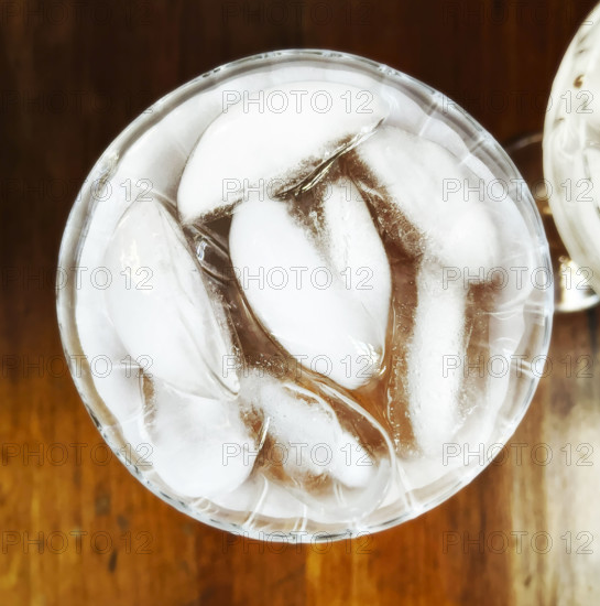 High angle view of icy cocktail