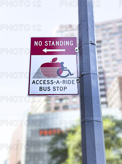 Access-A-Ride Bus Stop sign, Manhattan, New York City