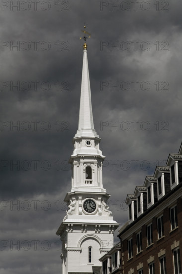 Steeple and clock tower, North Church, Portsmouth
