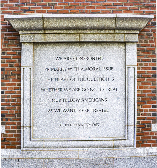 U.S. President John F. Kennedy  quote inscribed on exterior of John Joseph Moakley United States Courthouse, Boston