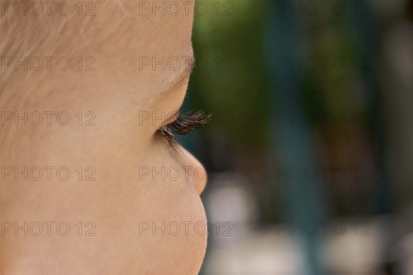 Close-up profile of young child's face