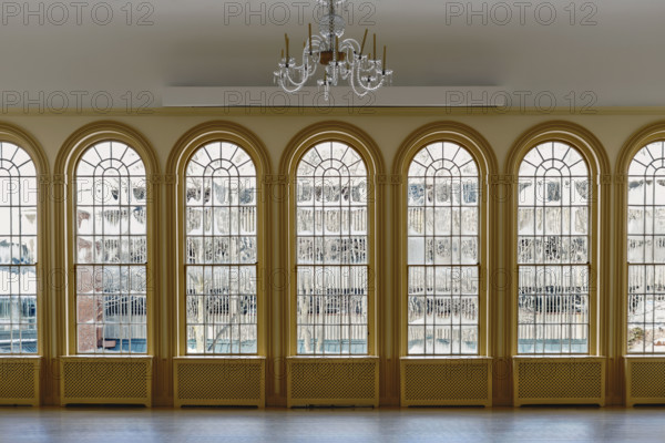 Seven Palladian windows, East India Marine Hall, Peabody Essex Museum, Salem, Massachusetts, USA
