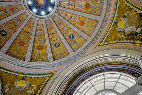 Former Buffalo Savings Bank, interior detail of  dome, low angle view, Buffalo New York, USA