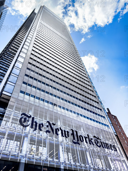 The New York Times Building, building exterior, low angle view, 620 Eighth Avenue, Manhattan, New York City, New York, USA