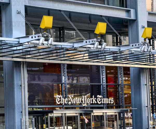 The New York Times Building, building exterior detail, 620 Eighth Avenue, Manhattan, New York City, New York, USA