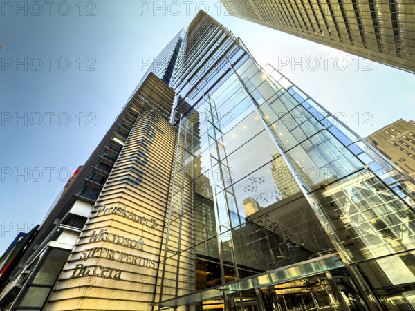 Eleven Times Square, building exterior, low angle view, 640 Eighth Avenue, Manhattan, New York City, New York, USA