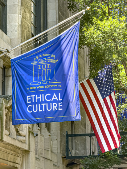 New York Society for Ethical Culture, Meeting House, building exterior detail, 2 West 64th Street, Manhattan, New York City, New York, USA