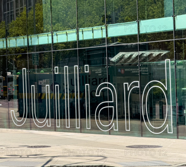 The Julliard School, Irene Diamond Building, building exterior detail, Broadway at West 66th Street, Manhattan, New York City, New York, USA