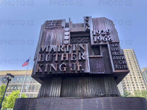 Memorial Sculpture by William Tarr, Martin Luther King Jr Educational Campus, 122 Amsterdam Avenue, Manhattan, New York City, New York, USA