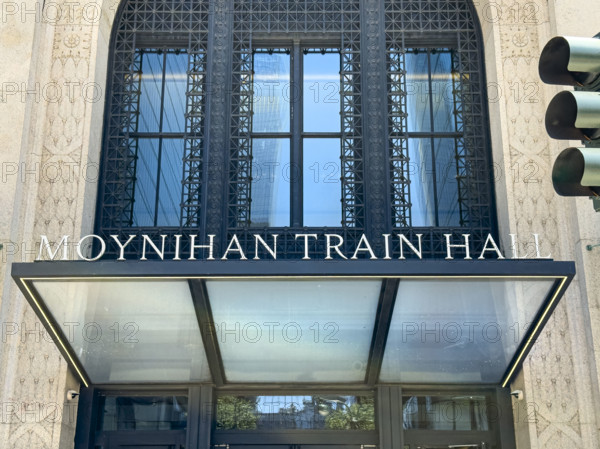 Moynihan Train Hall, James A. Farley Building, building exterior detail, Eight Avenue, Manhattan, New York City, New York, USA