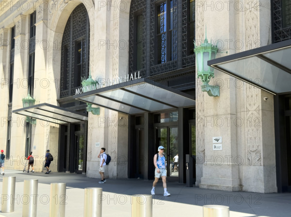 Moynihan Train Hall, James A. Farley Building, building exterior detail, Eight Avenue, Manhattan, New York City, New York, USA