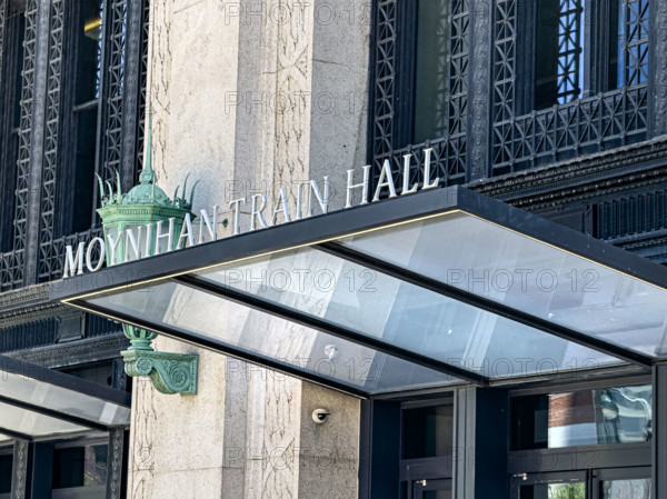 Moynihan Train Hall, James A. Farley Building, building exterior detail, Eight Avenue, Manhattan, New York City, New York, USA