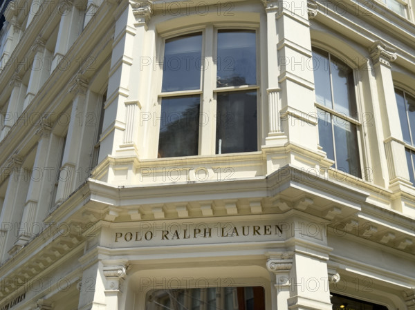 Ralph Lauren retail store, building exterior detail, 109 Prince Street, Soho, Manhattan, New York City, New York, USA