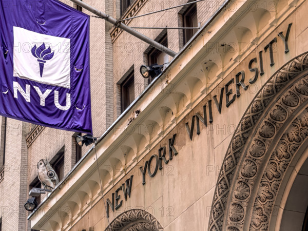 New York University, Henry Kaufman Management Center, building exterior detail, Greenwich Village, Manhattan, New York City, New York, USA