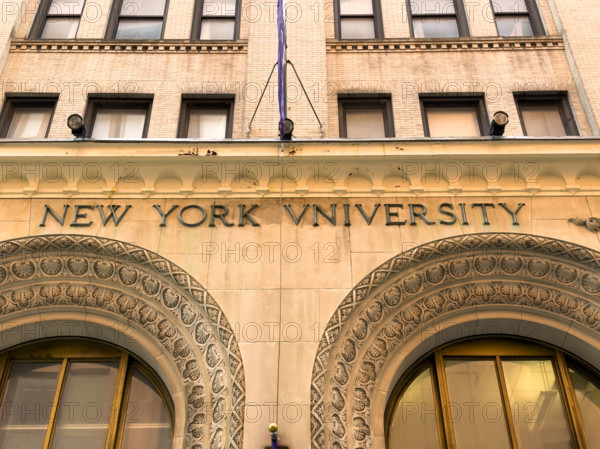 New York University, Henry Kaufman Management Center, building exterior detail, Greenwich Village, Manhattan, New York City, New York, USA