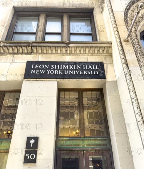Leon Shimkin Hall, New York University, low angle view, 50 West 4th Street, Greenwich Village, Manhattan, New York City, New York, USA