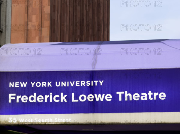 Frederick Loewe Theatre, New York University, canopy detail, 35 West 4th Street, Greenwich Village, Manhattan, New York City, New York, USA
