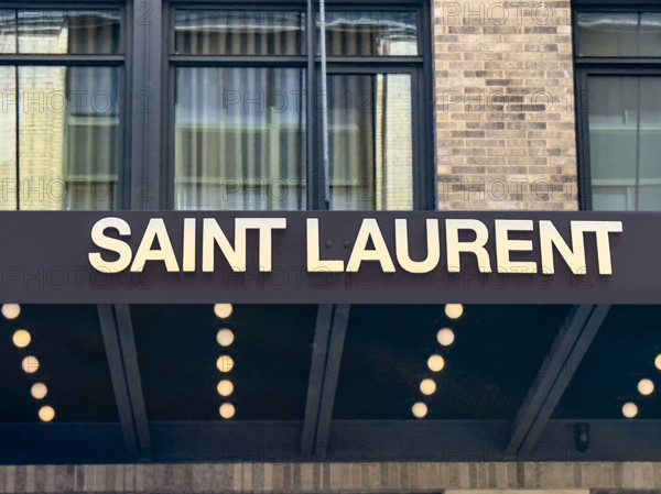 Saint Laurent clothing store, building exterior detail, 72 Gansevoort Street, Meatpacking District, Manhattan, New York City, New York, USA