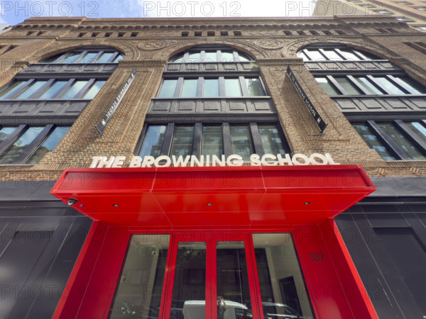 The Browning School, college preparatory school for boys, building exterior, low angle view, 52 East 62nd Street, Manhattan, New York City, New York, USA