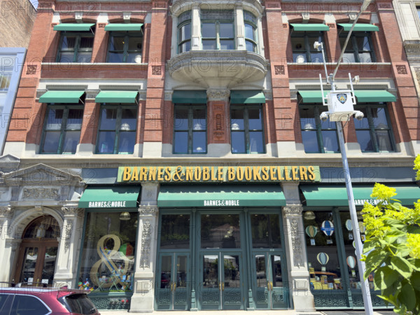 Barnes & Noble Booksellers, building exterior, low angle view, West 17th Street, Manhattan, New York City, New York, USA