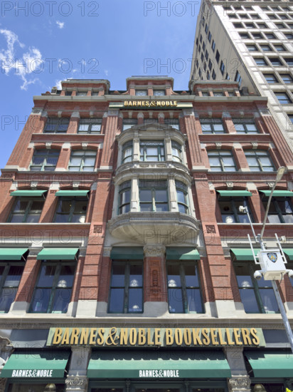 Barnes & Noble Booksellers, building exterior, low angle view, West 17th Street, Manhattan, New York City, New York, USA