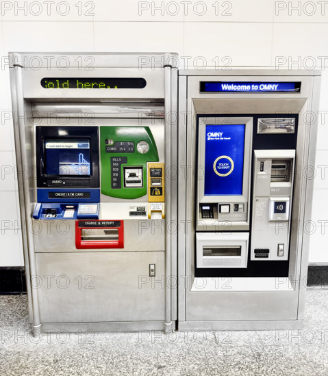 Subway station payment kiosks, Lexington Avenue-63rd street subway station, Manhattan, New York City, New York, USA