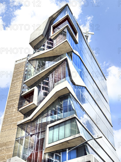 Roy and Diana Vagelos Education Center, Columbia University Medical School, building exterior, low angle view, 104 Haven Avenue, Washington Heights, Manhattan, New York City, New York, USA