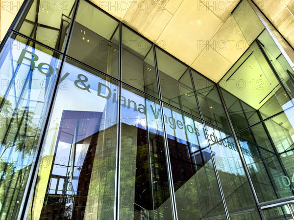 Roy and Diana Vagelos Education Center, Columbia University Medical School, building exterior detail, low angle view, 104 Haven Avenue, Washington Heights, Manhattan, New York City, New York, USA