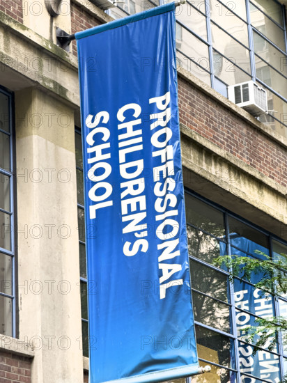 Professional Children's School, a college-preparatory school, building exterior detail, 132 West 60th Street, Manhattan, New York City, New York, USA