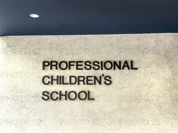 Professional Children's School, a college-preparatory school, building exterior detail, 132 West 60th Street, Manhattan, New York City, New York, USA