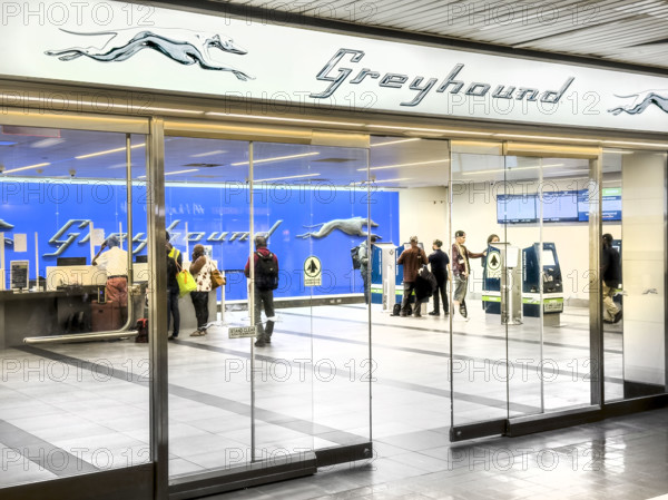 Greyhound Bus ticket windows and kiosks, Port Authority Bus Terminal, 625 Eighth Avenue, Manhattan, New York City, New York, USA