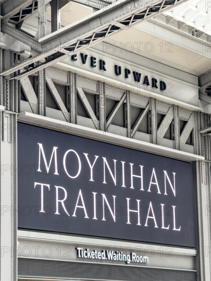 Moynihan Train Hall, interior detail, Pennsylvania Station, Manhattan, New York City, New York, USA