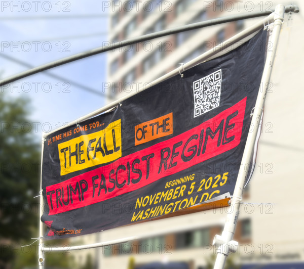 Demonstrators participating in "No Kings" Protest March, Manhattan, New York City, New York, USA, October 1, 2025