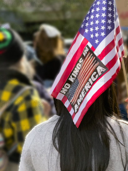 Demonstrators participating in "No Kings" Protest March, Manhattan, New York City, New York, USA, October 1, 2025