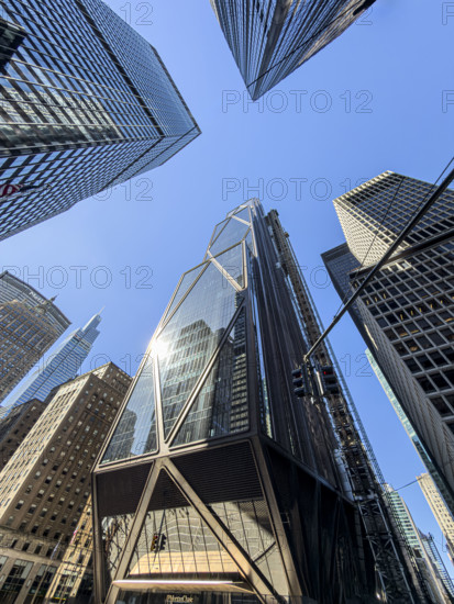 JPMorgan Chase Building (center), building exterior, low angle view, 270 Park Avenue, Manhattan, New York City, New York, USA
