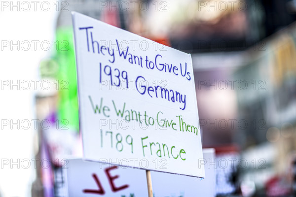 Demonstrators participating in "No Kings" Protest March, Times Square, Manhattan, New York City, New York, USA, October 1, 2025