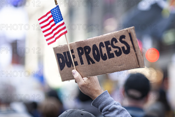 Demonstrators participating in "No Kings" Protest March, Times Square, Manhattan, New York City, New York, USA, October 1, 2025