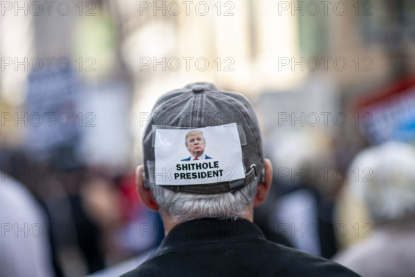 Demonstrators participating in "No Kings" Protest March, Times Square, Manhattan, New York City, New York, USA, October 1, 2025