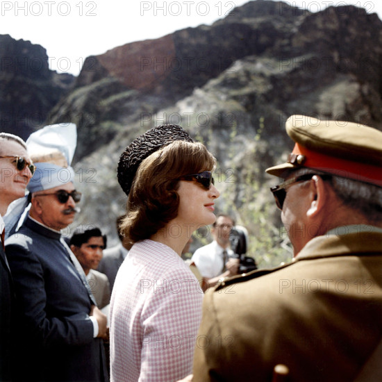 U.S. First Lady Jacqueline Kennedy visiting Khyber Pass, Khyber Pakhtunkhwa, Pakistan at Pakistan-Afghanistan border, Cecil Stoughton, White House Photographs, March 24, 1962